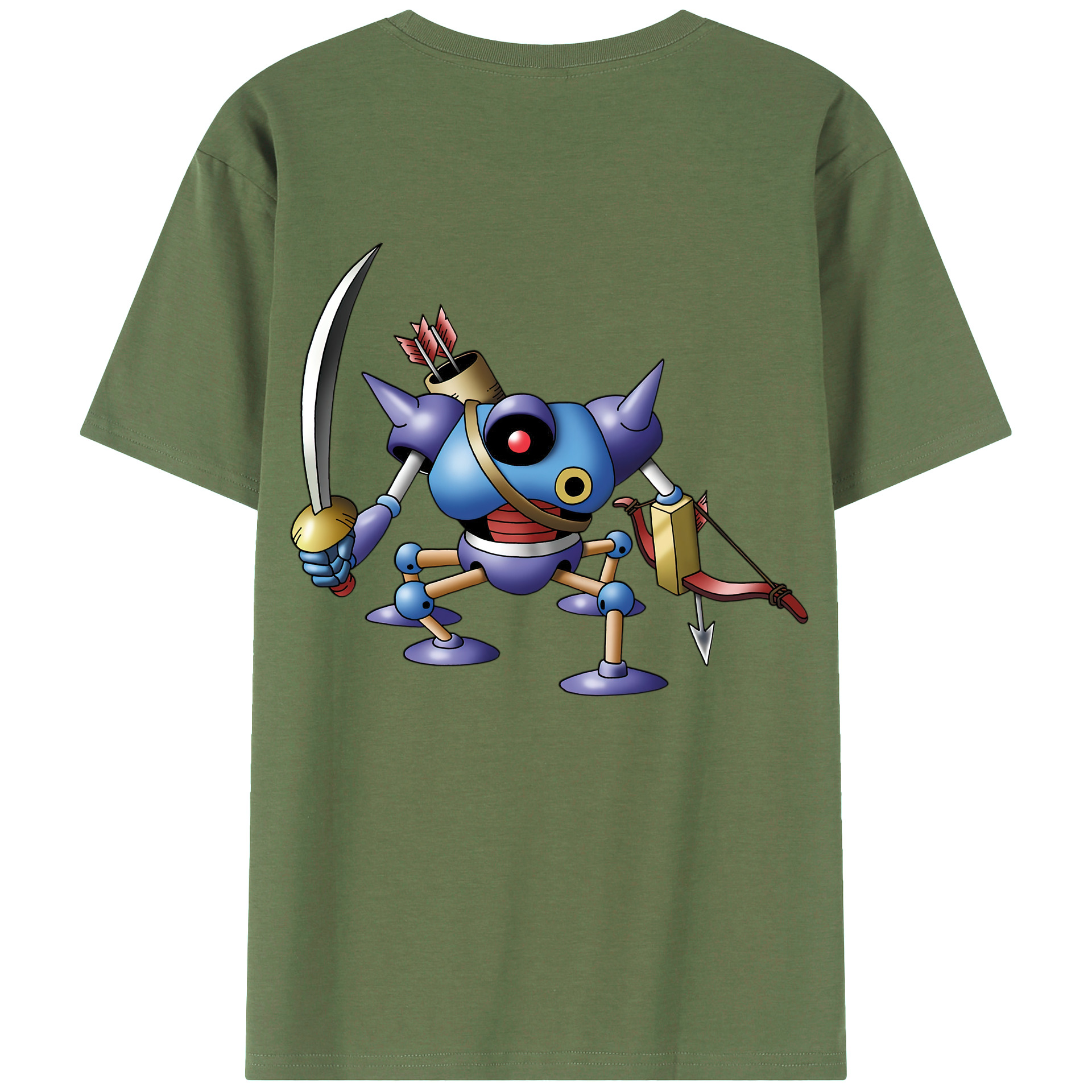 （画像用） ドラゴンクエスト Doragon Kuesuto Dragon Quest 綿100％ メンズ半袖Tシャツ（バックプリント） 通気性